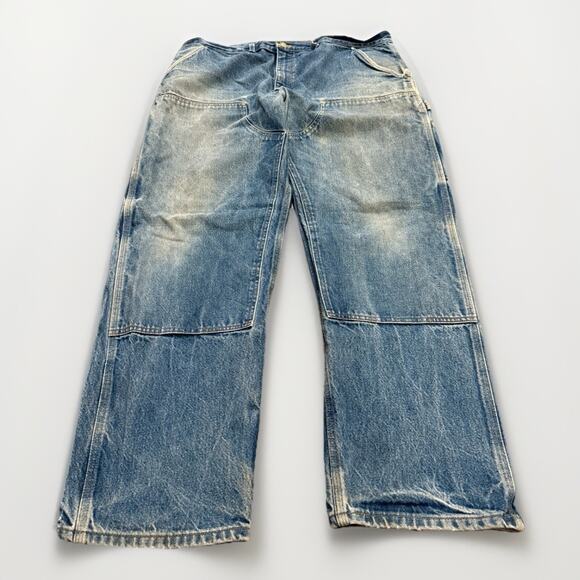 Carhartt Other - Vintage Carhartt Mens Blue Carpenter Double Knee Denim Jeans Size 42x32 B07 DNM